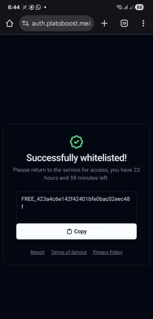 Delta Executor Success key